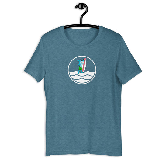Waves Shark Head Surfer Unisex t-shirt