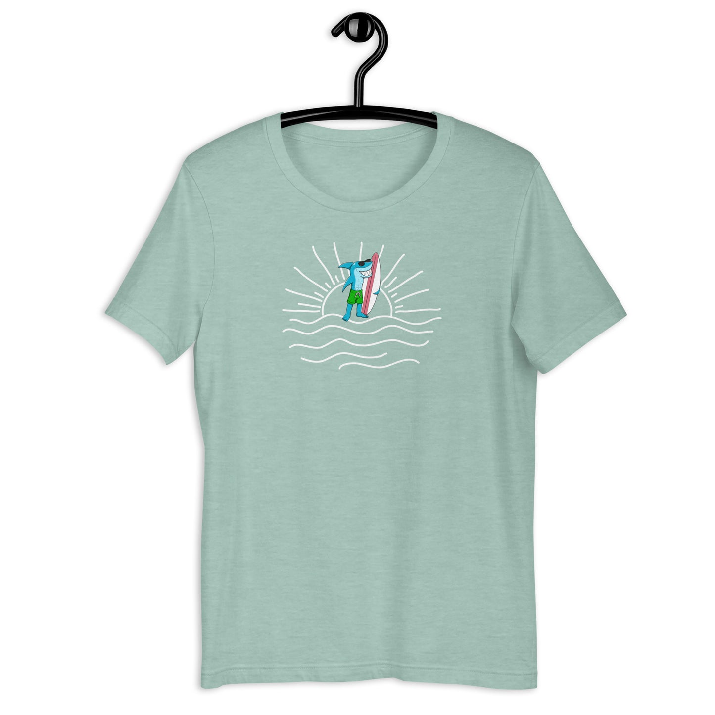 Sunshine Shark Head Surfer Unisex t-shirt
